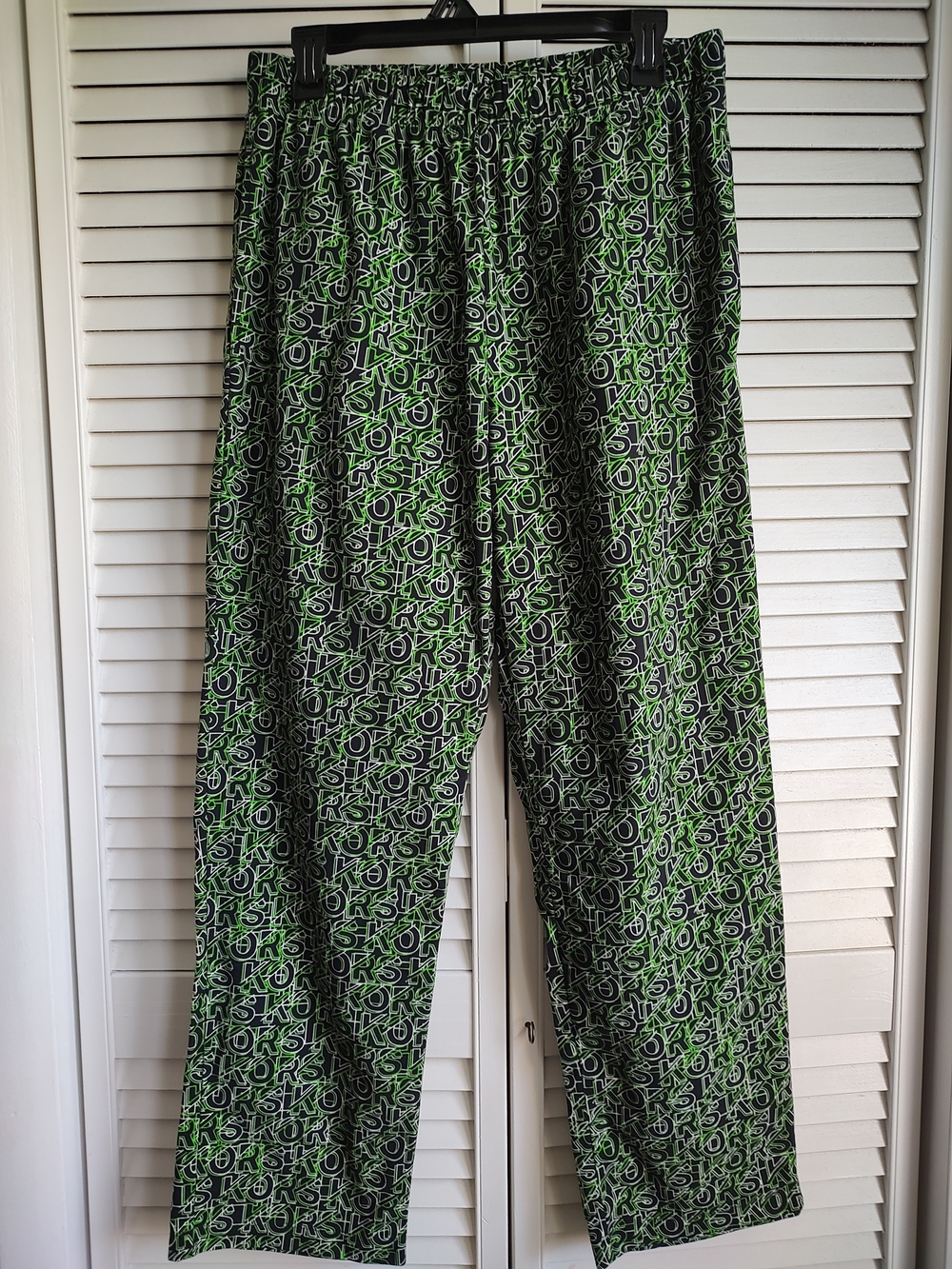 Black & Neon Green Geometric Lounge Pants